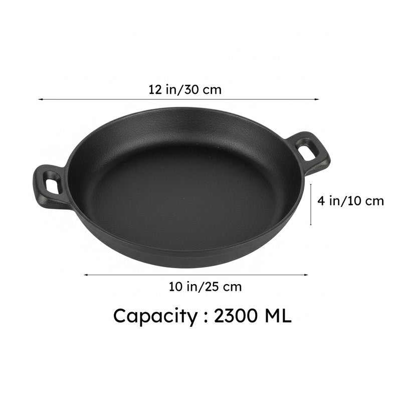 Solara Cast Iron Round Kadhai Without Lid - 2300 mL/10 Inch media 11