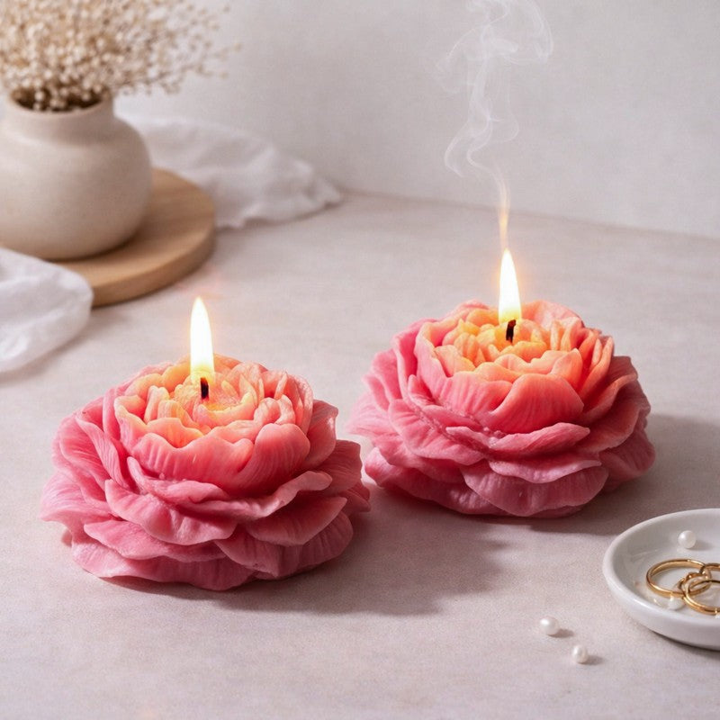 Crimson Bloom Soy Wax Candle - Set Of Two