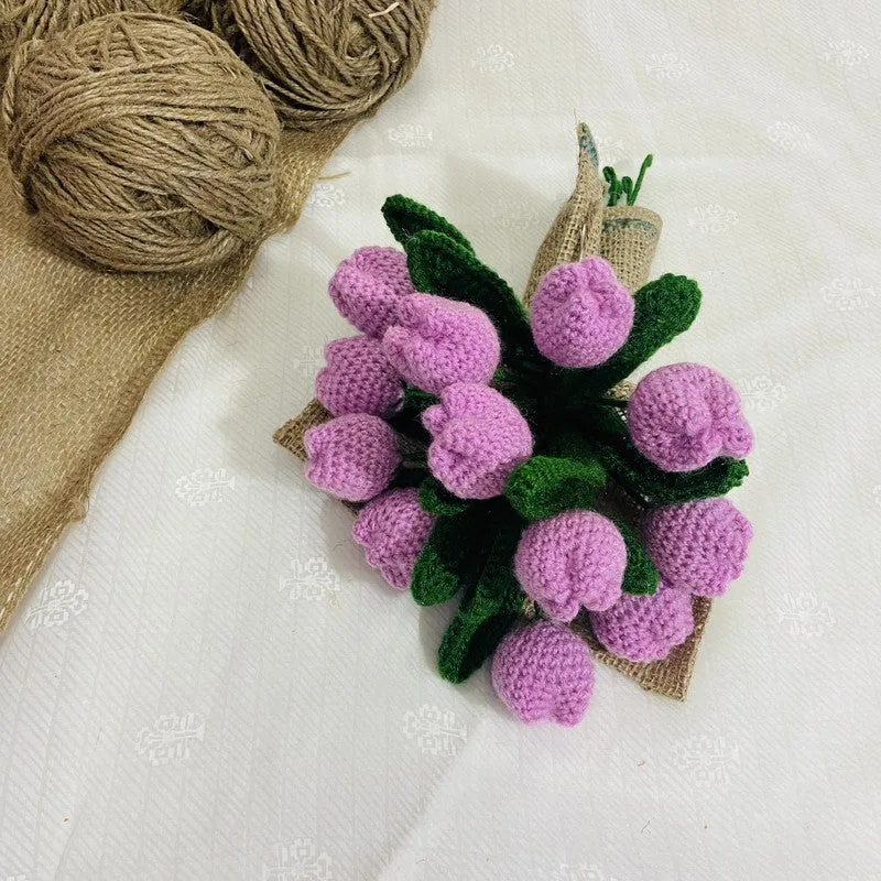 Crochet Handmade Rose Bouquet (Purple) - Set of Twelve media 3