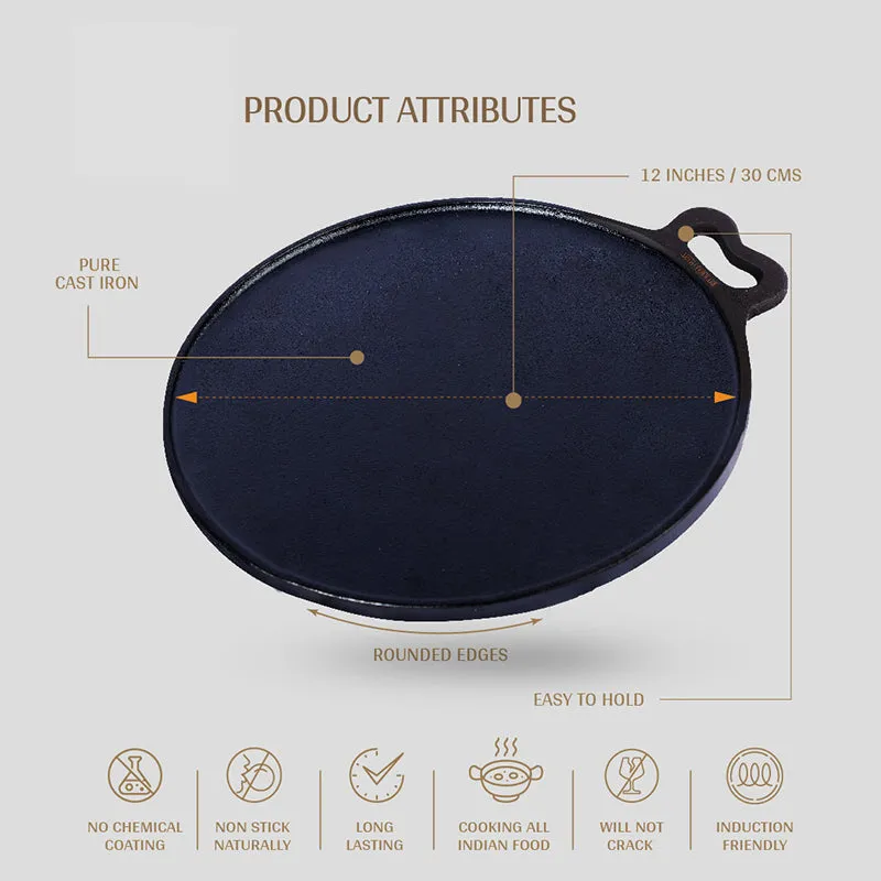 Mittir Induction Safe Cast Iron Dosa Tawa - 24 cm media 4