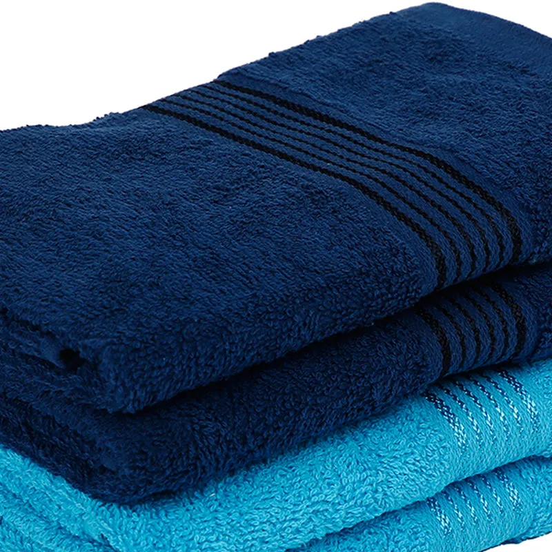 Eva Quick Dry Hand Towel (Navy Blue & Blue) - Set Of Four media 3