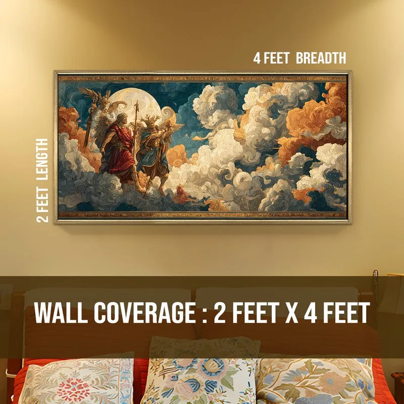 Billowing Clouds Canvas Wall Painting With Frame media 8