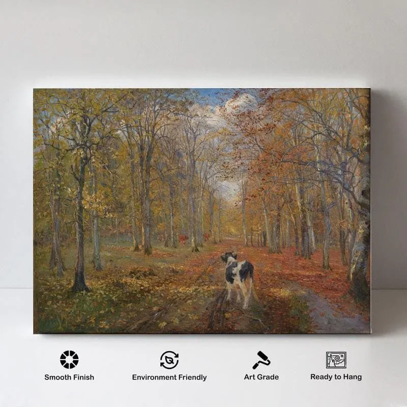 Dyrehaven Path Canvas Painting - Theodor Philipsen - Gallery Wrap media 4