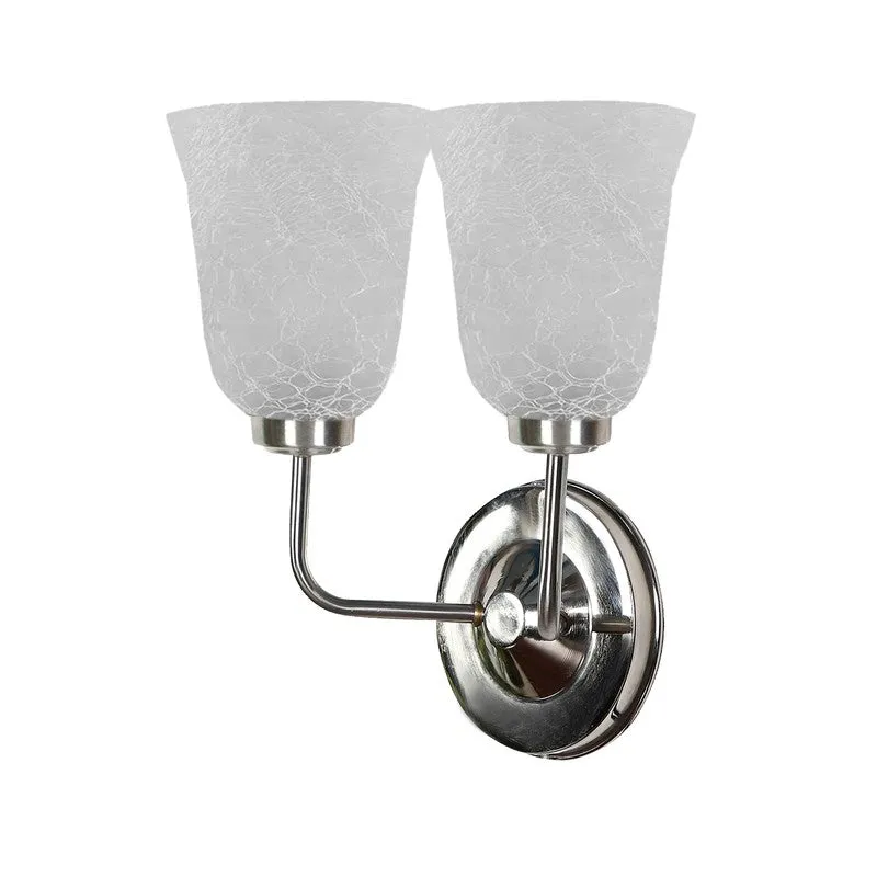 Crystal Bloom Silver Dual Glass Wall Lamp media 9
