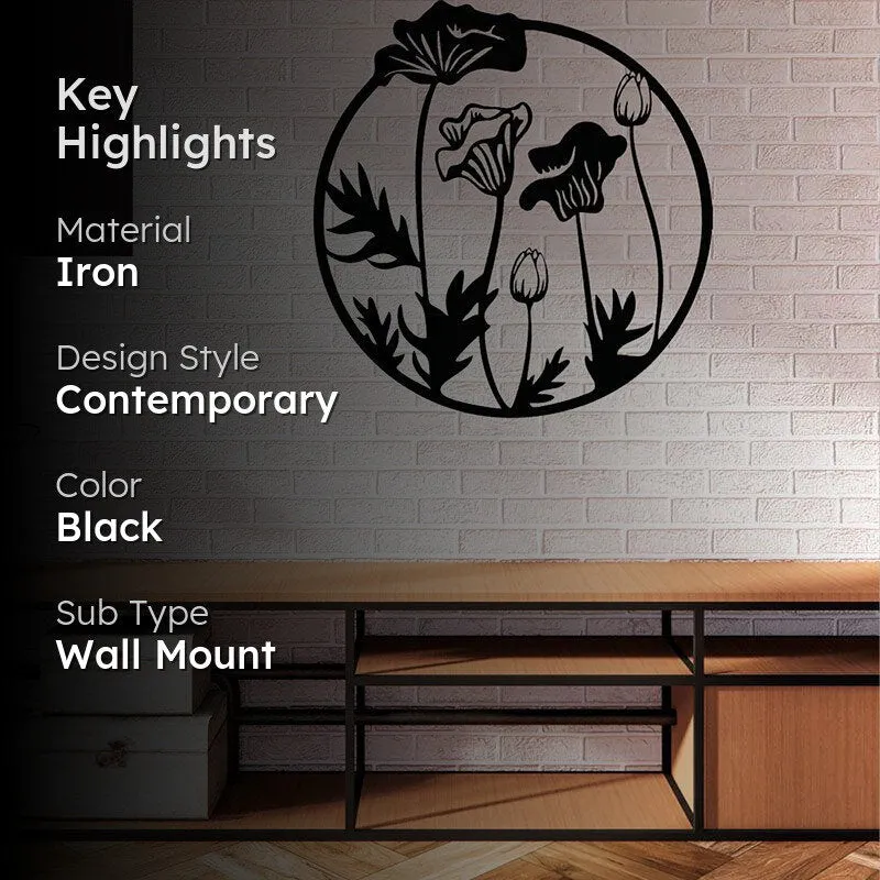 Roma Flowers Black Iron Wall Accent media 2