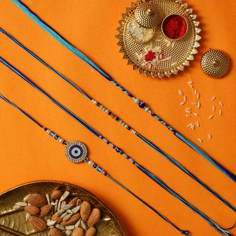 Raksha Rakhi with Roli Chawal - Five Piece Set media 1