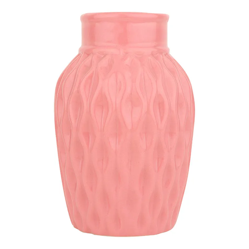 Faro Carve Ceramic Vase - Pink media 3