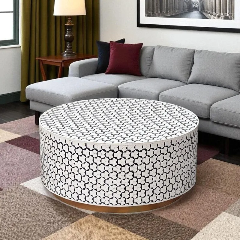 Calixo Bone Inlay Center Table - White media 4