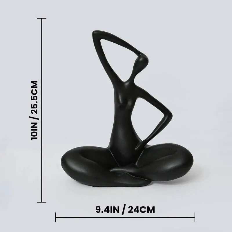 Meditative Pose Decorative Sculpture - Black media 6