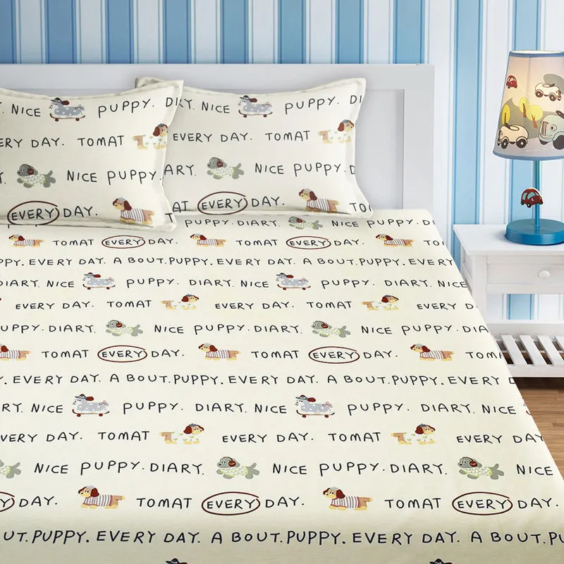 Puppy Day Kids Cotton Bedsheet - 210 TC media 4