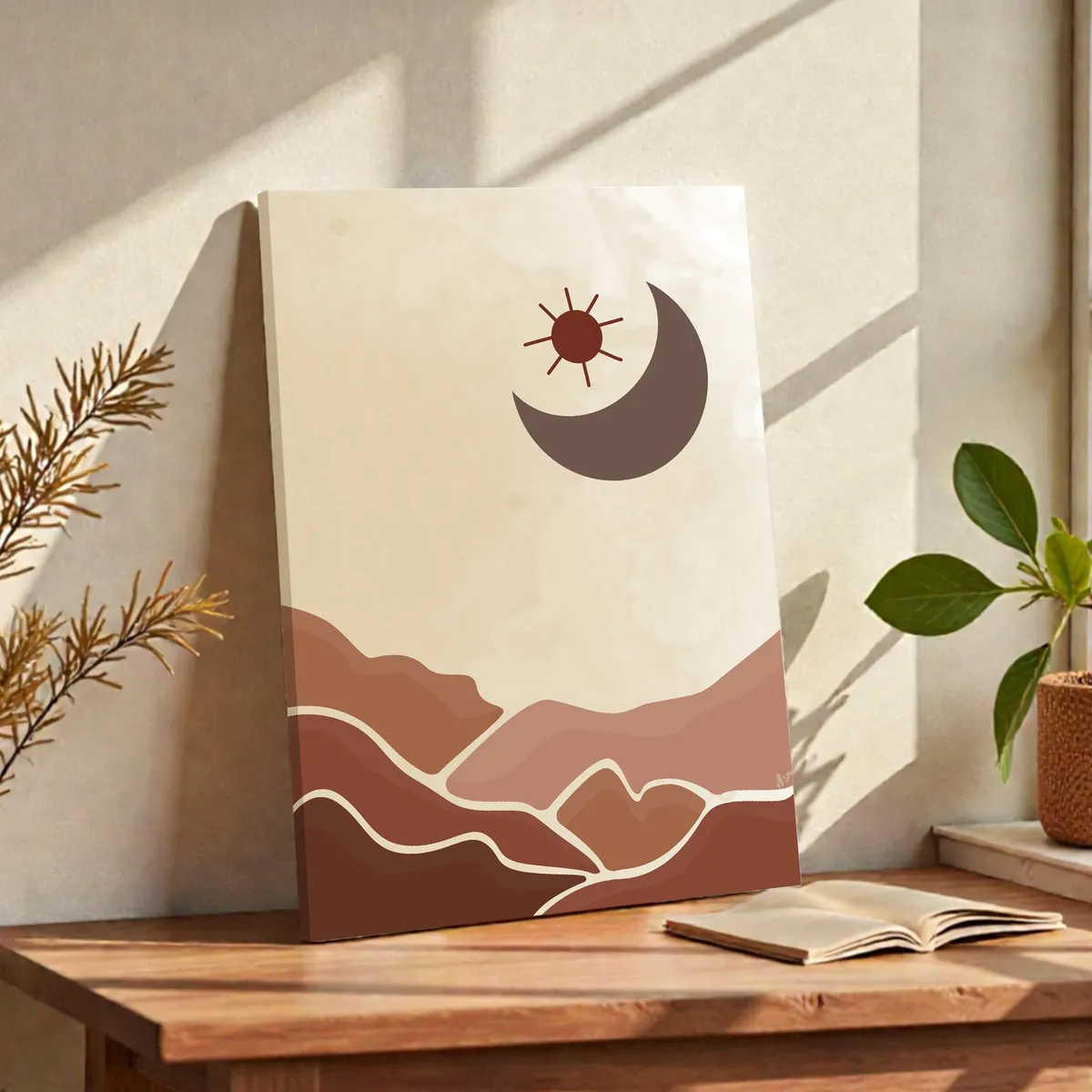 Desert Bloom Cotton Canvas Wall Painting media 2