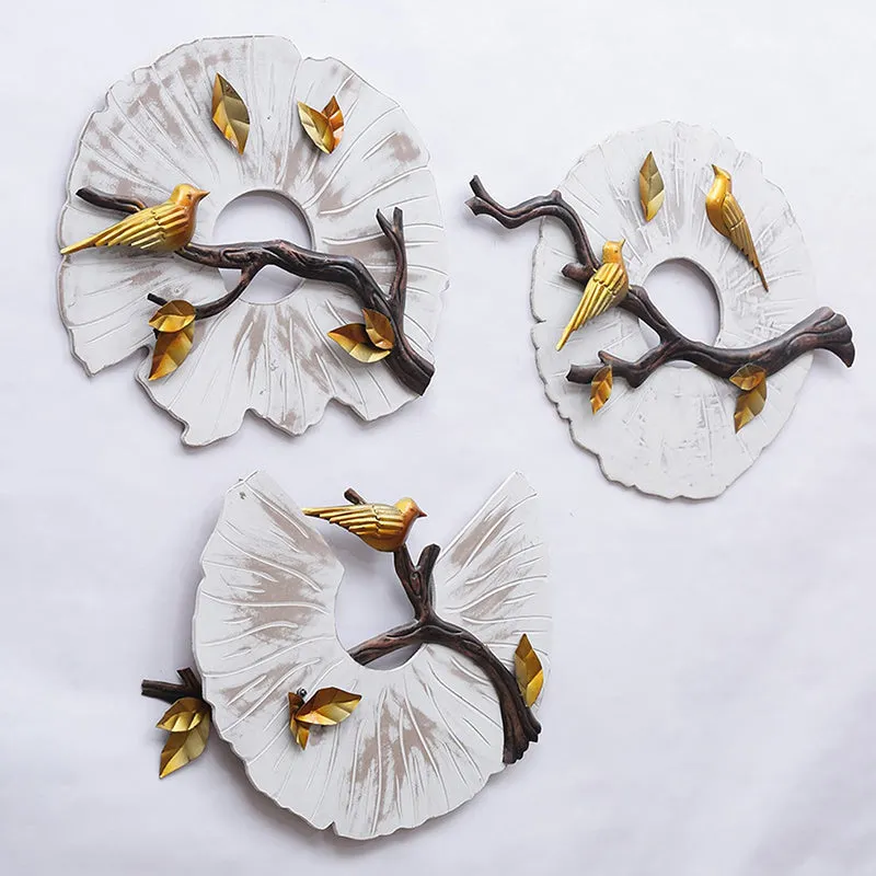 Yellowed Branch Iron Wall Accent - Set Of Three media 3