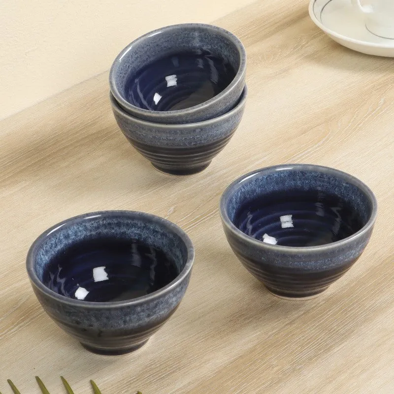 Vivre Snack Bowls (Blue,200 mL Each) - Set Of Four media 1