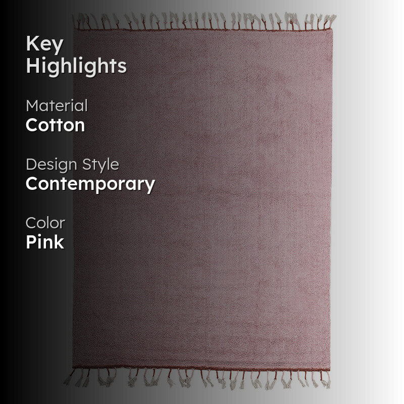 Serene Soft Tufted Cotton Area Rug - Mauve media 2