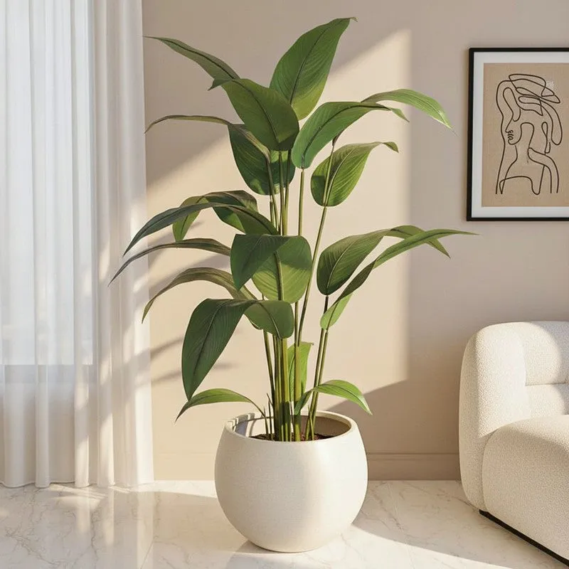 Exotic Bird of Paradise Artificial Plant With Black Plastic Pot media 1