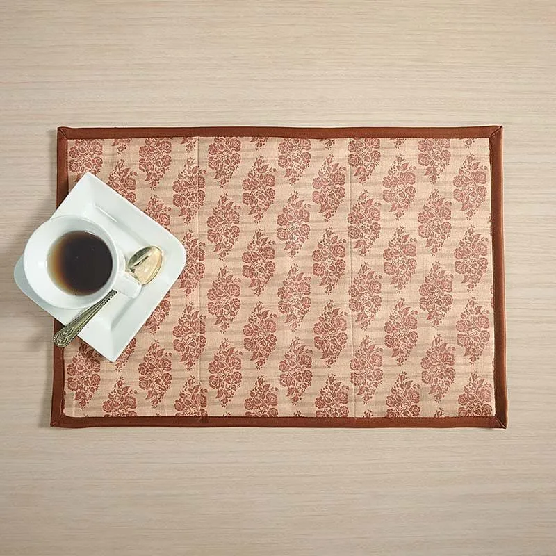 Swayam Beige Indie Printed Placemats - Set Of Two media 1