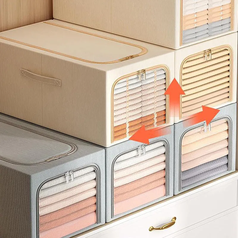 Tuck In Cloth Organiser With Zipper - Beige media 6
