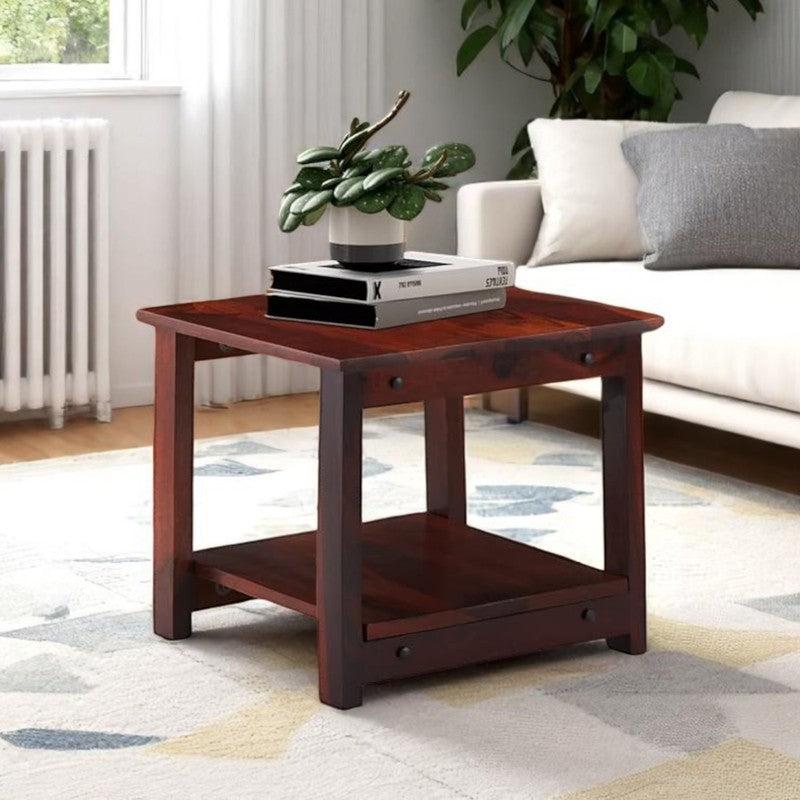 Yavex Sheesham Wooden Center Table - Dark Brown