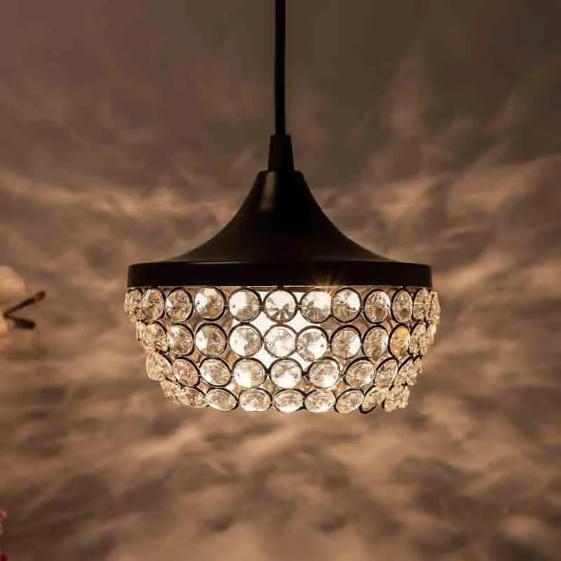 Crystal Crown Metal Ceiling Lamp - Black media 3