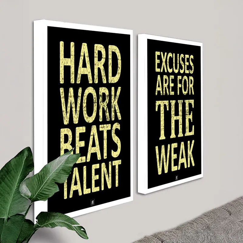 Hard Work Beats Talent Wall Art - Set Of Two media 4