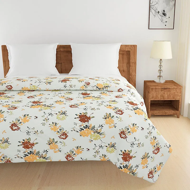 Swayam Ruvo Rosa Cotton Comforter (White,Yellow) - 150 GSM media 3