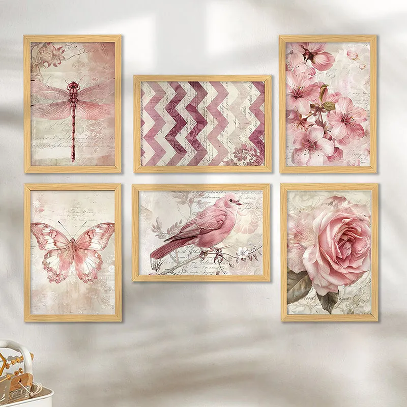 Whimsy Of Pinks Wall Art - Set Of Six media 1