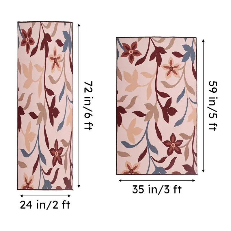 Earthy Flora Anti-Skid Nylon Carpet media 7