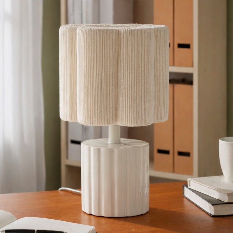 Rowan Designer Cotton Table Lamp - White media 3