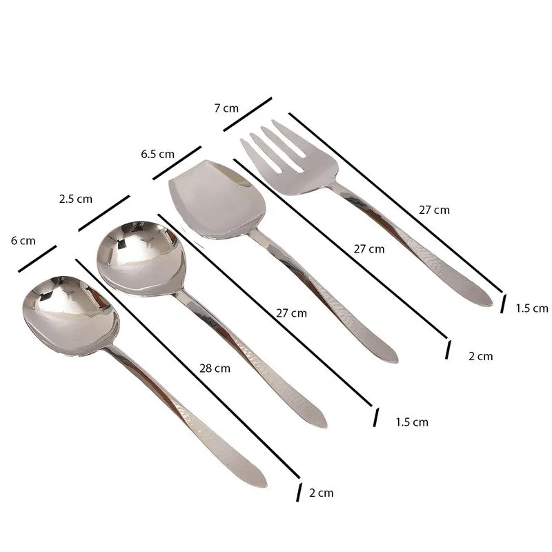 Dune Hammered Serving Set (Silver) - Four Piece Set media 8