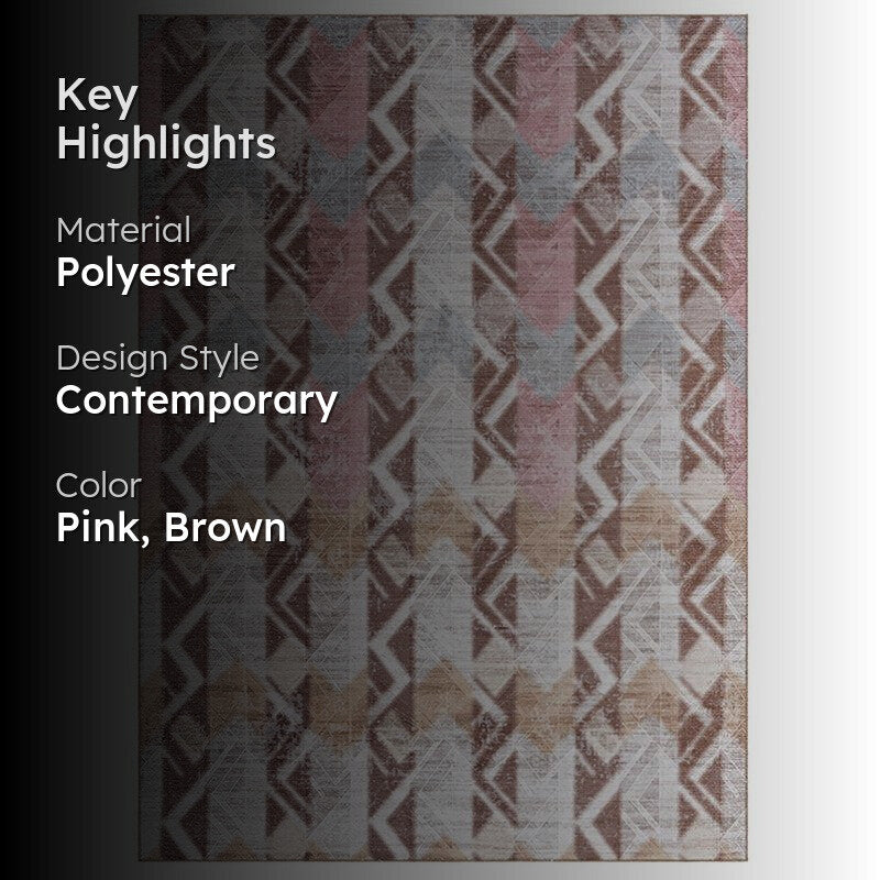 Stella Geometric Polyester Carpet - Blush media 2