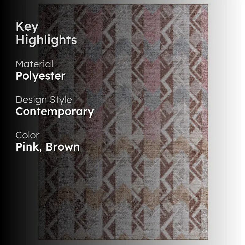 Stella Geometric Polyester Carpet - Blush media 2