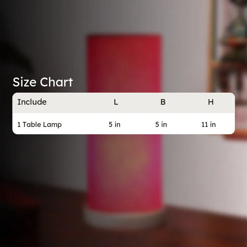 Esto Tower Wooden Table Lamp - Red,White media 6