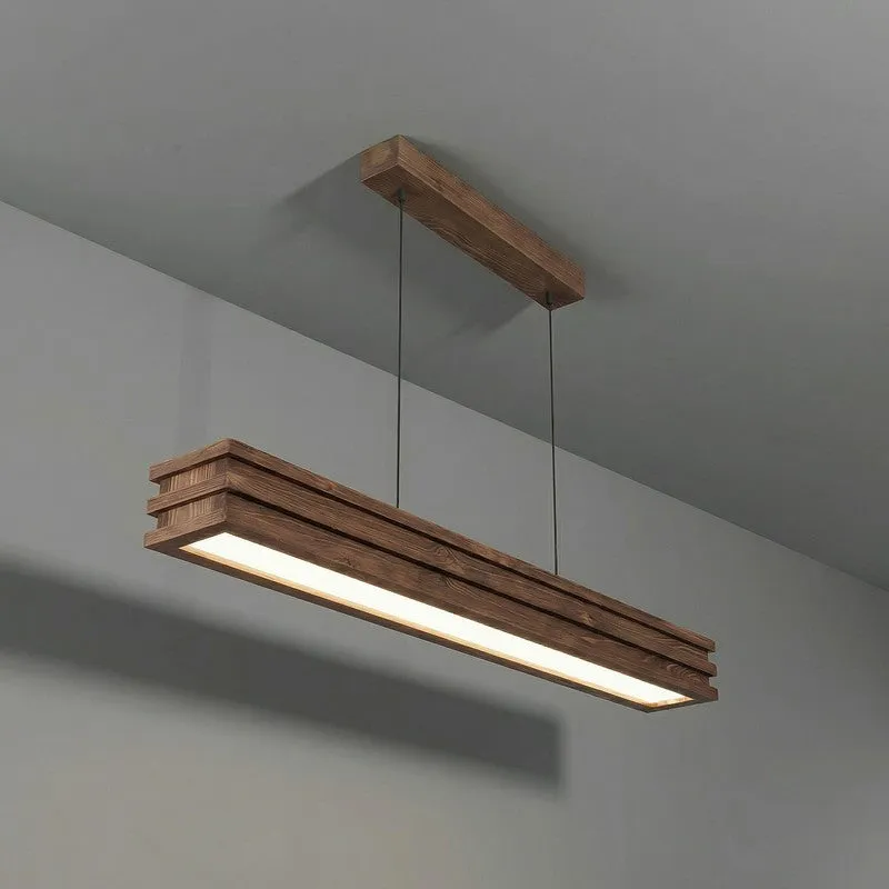 Fynn Linear LED Wooden Ceiling Lamp - Brown media 6