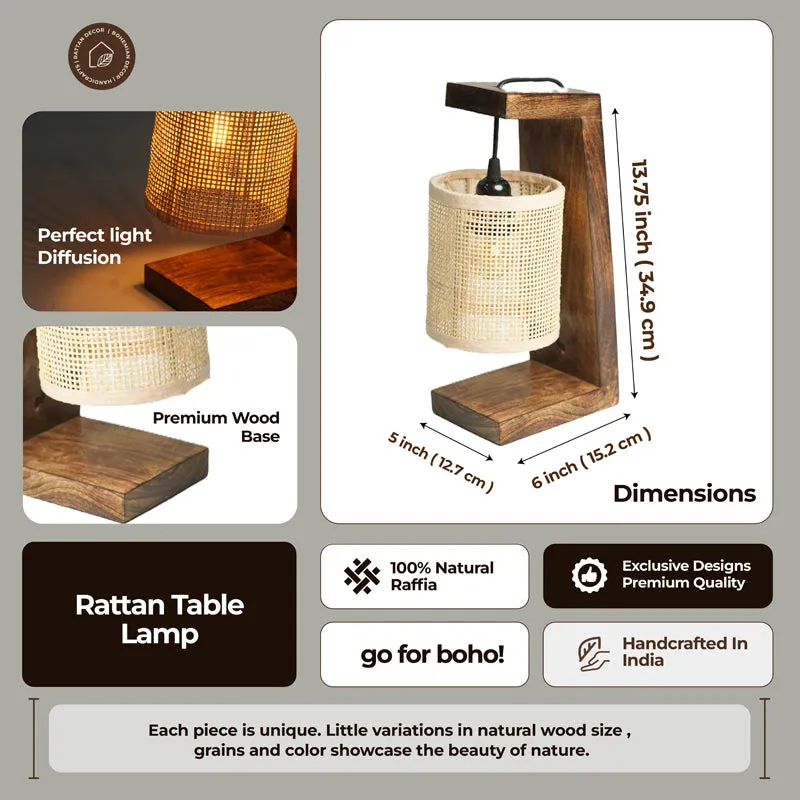 KyotoLit Rattan Table Lamp - Beige,Brown media 7