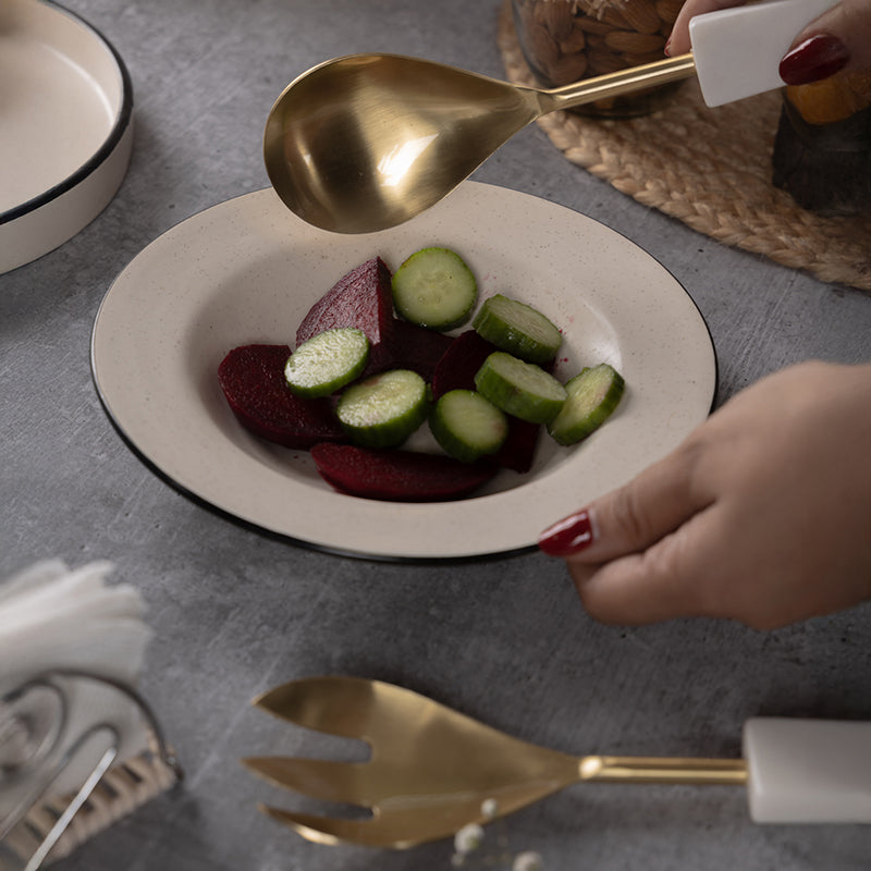 Tahara Salad Serving Set (Gold) - Two Piece Set media 3