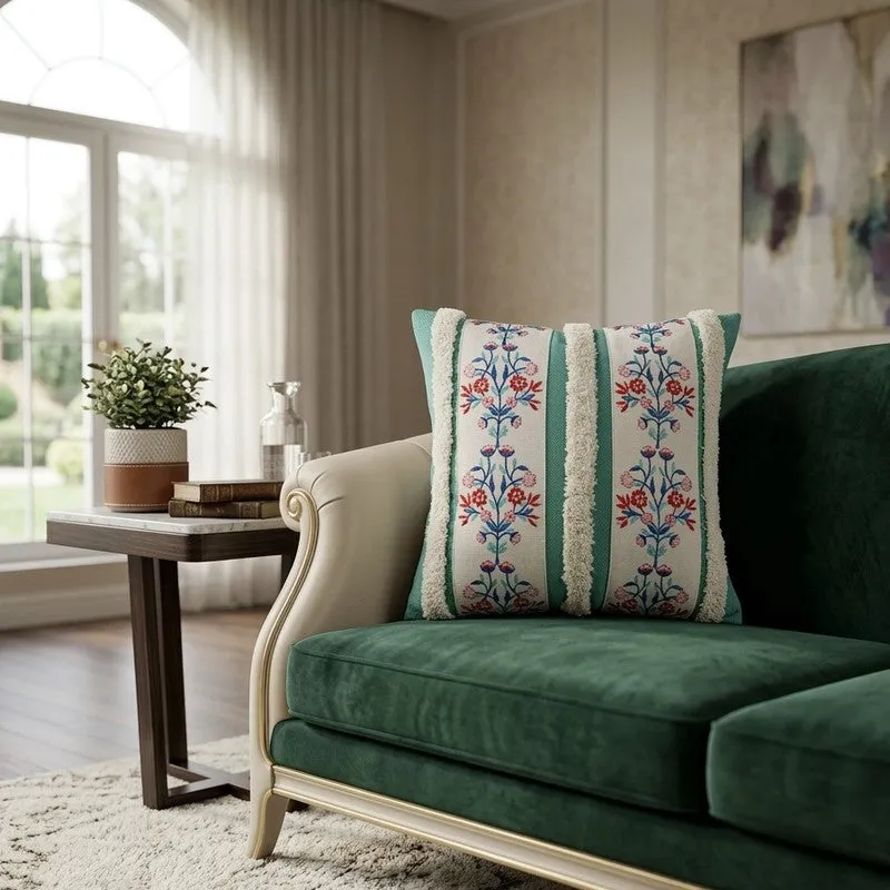 Craft Bloom Embroidered Cushion Cover - Green media 3