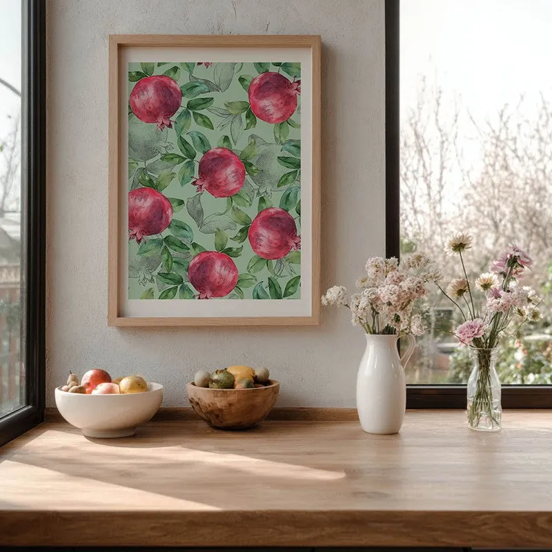 Blush Pomegranate Archival Canvas Wall Art - Brown media 6