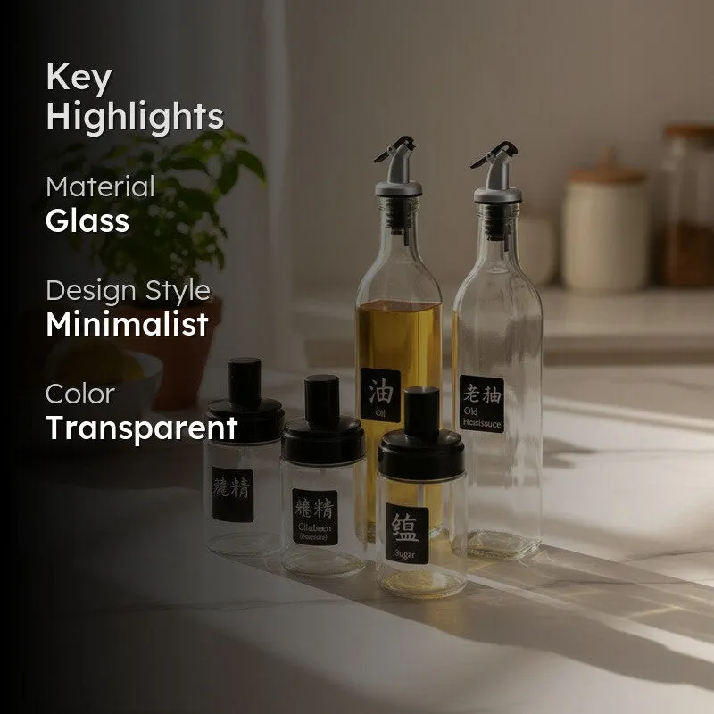 Flavor Flow Glass Oil Dispenser - Five Piece Set media 2