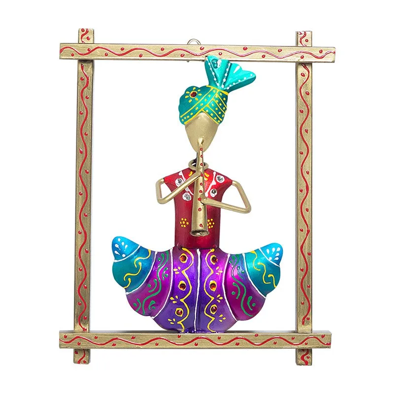 Folk Shehnai Iron Wall Accent - Red,Purple media 2