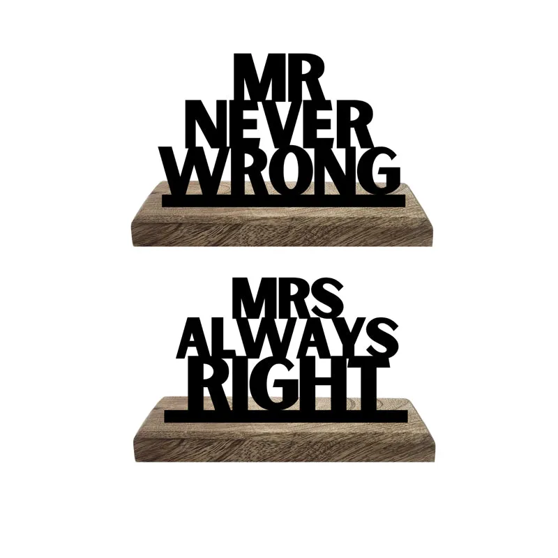 Mr. Never Wrong Typography Showpiece - Set Of Two media 4