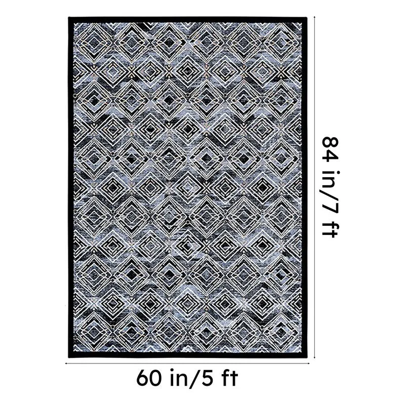 Yvonne Non-Anti Skid Carpet - Black & Grey media 5
