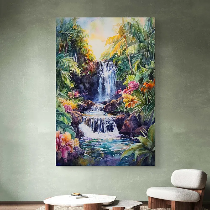 Vibrant Cascade Wall Painting media 4