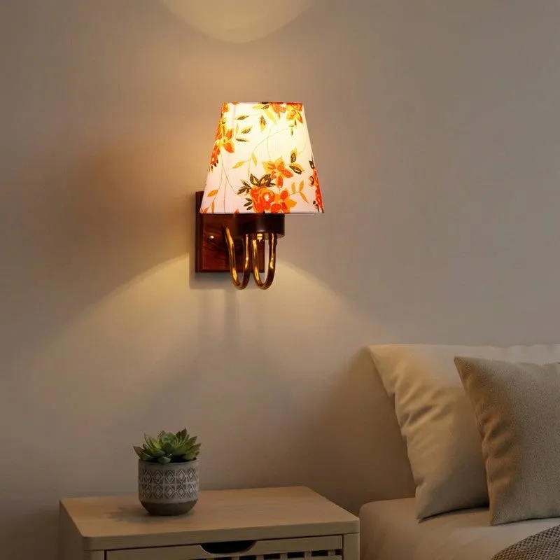 Gilded Arch Decorative Cotton Wall Lamp - Orange,White media 1