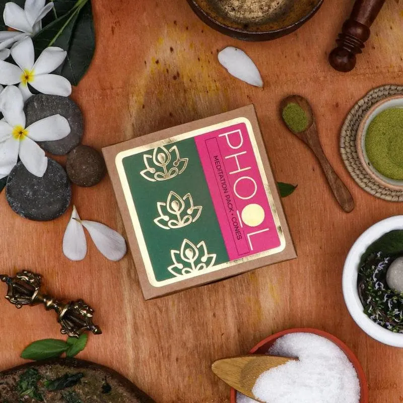 Phool Meditation Combo Pack - Natural Incense Cones Nagchampa & Patchouli media 3