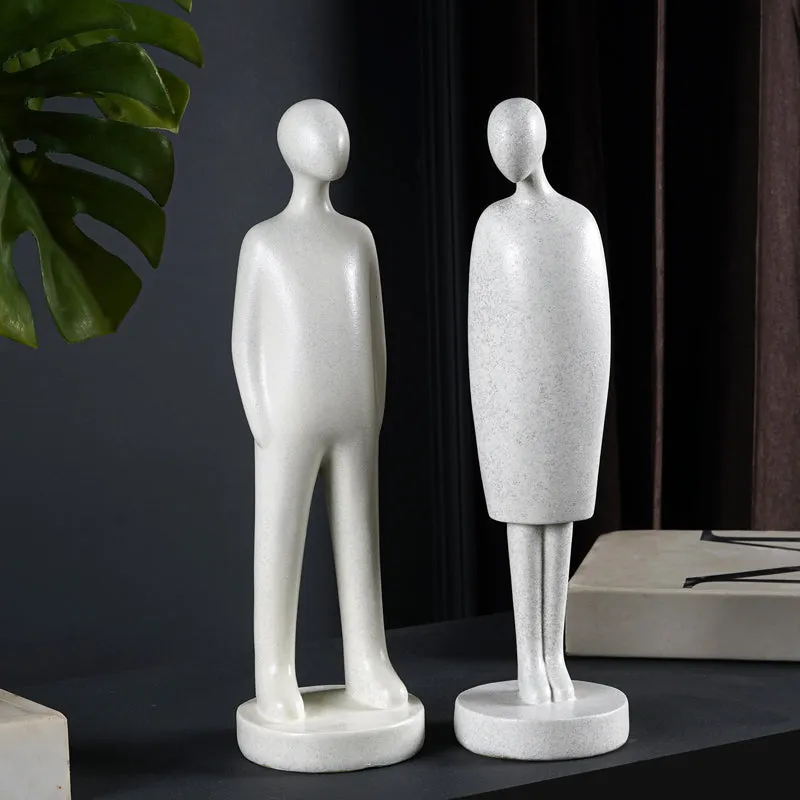 In Harmony Painted Resin Showpiece (Grey & White) - Set Of Two media 7