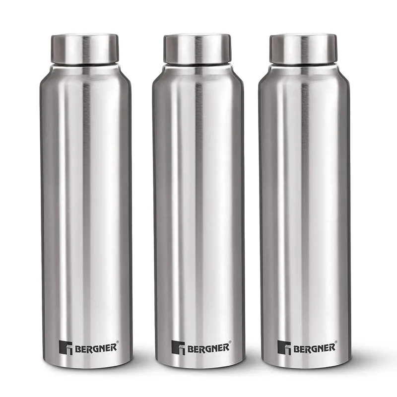 Bergner Aqua Lock Silver Leakproof Stainless Steel Bottle (1000 mL Each) - Set Of Three media 8
