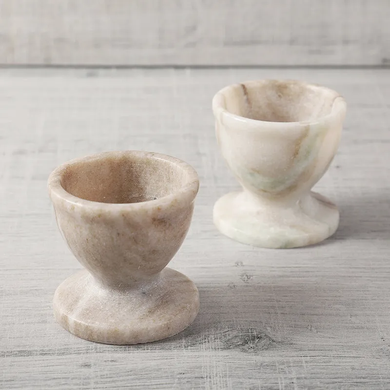 Stone Nest Marble Egg Cup (Beige) - Set Of Two media 5