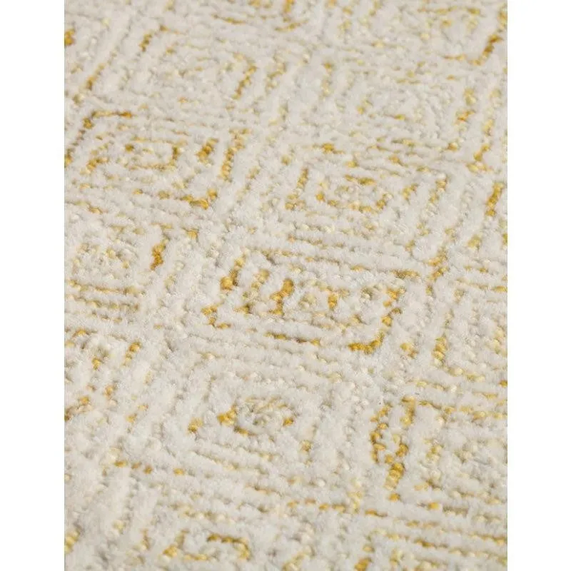 Timeless Textures Hand Tufted Wool Rug - Mustard & White media 6
