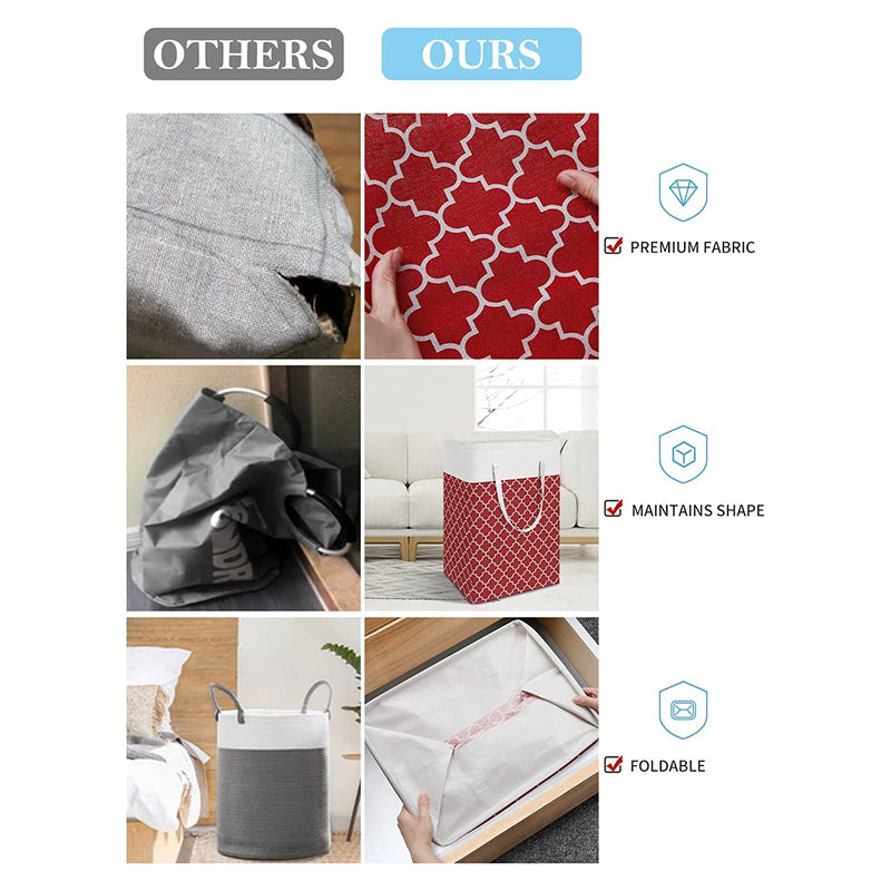 Calto Laundry Basket - Maroon media 6