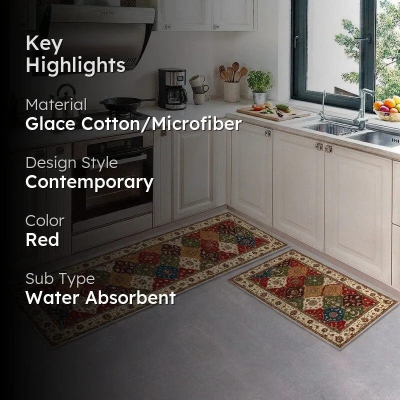 Comfort Step Glace Cotton/Microfiber Kitchen Mats - Set of Two media 2